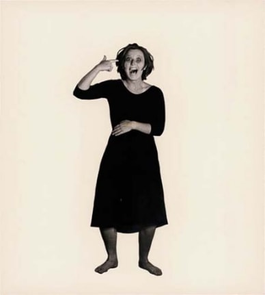 A Play of Selves, 1975. Finale, Scene 8, 71 black and white photographs, each mounted on board. 15 x 14 inch board, 16 1/2 x 15 1/2 inches framed.
