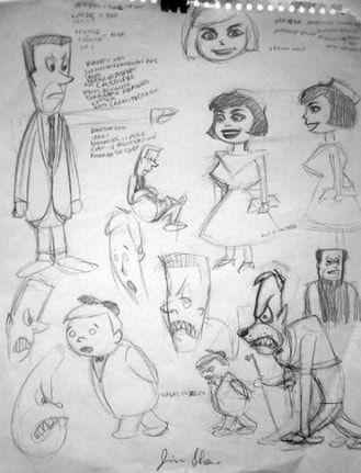 Sketches for the Andersons, 1986. Graphite on paper, 14 x 11 inches. MP D-335