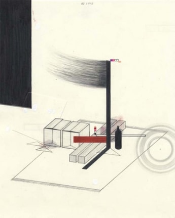 A Constructive Constructivism, 2003. Graphite, ball point pen, ink and colored pencil on paper, 10 1/2 x 8 inches. MP D-76