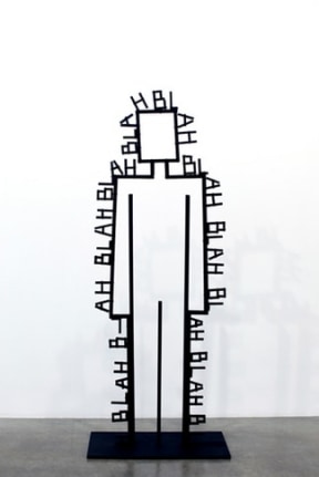 Mr. Blah Blah Blah, 2009. Wood, hardware, hot glue, acrylic paint, 77 x 30 x 15 inches (195.6 x 76.2 x 38.1 cm). MP 58