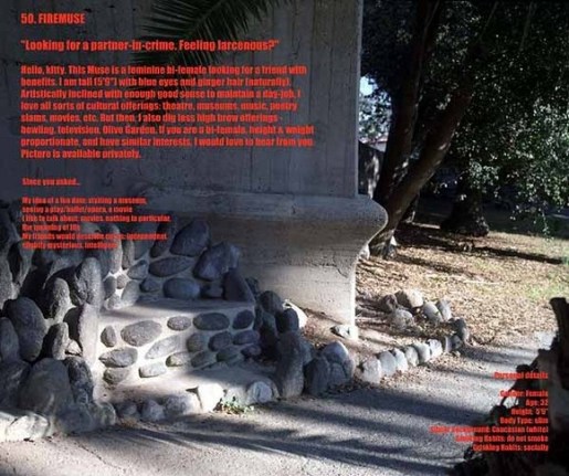 50. Firemuse, 2004. C-print backmounted to plexi, 13 x 19 inches (33 x 48.3 cm). MP 798