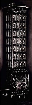 Untitled [Viennese porcelain stove (stretched) consulting room 1938], 2000. Charcoal on mounted paper, 108 x 34 inches (274.3 x 86.3 cm). MP D-405