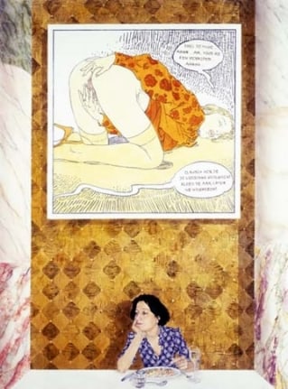 Lucy McKenzie, Untitled, 2005. Oil on canvas, 96 x 72 1/4 inches (244 x 183 1/2 cm). MP 1