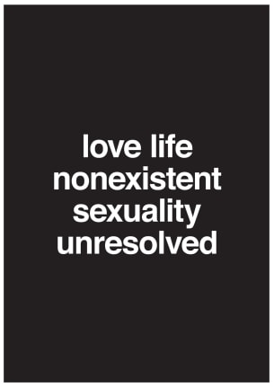 Nora Turato, love life nonexistent sexuality unresolved, 2018.
