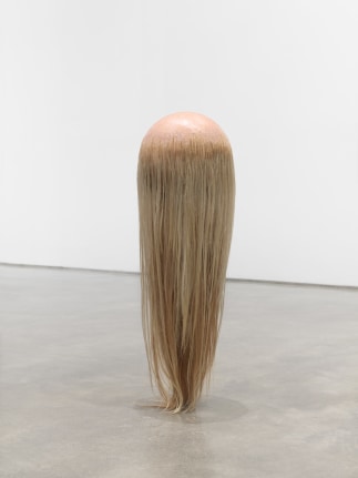 Head, 2017 Foam, aqua resin, acrylic paint, and synthetic hair with metal base