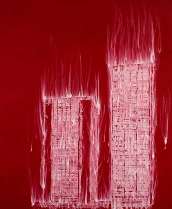 Gary Simmons, Double Cinder, 2007. Pigment, oil paint and cold wax on canvas, 102 x 84 inches (259.1 x 213.4 cm). MP 183