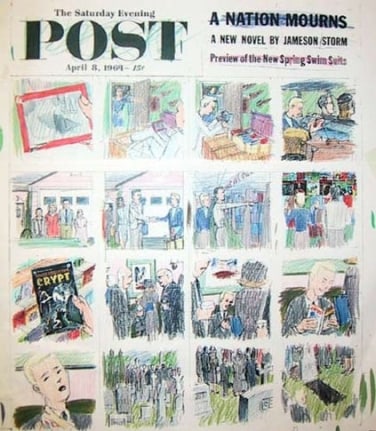 Study for Post, 1988. Color Xerox, 13 x 11 inches. MP D-311