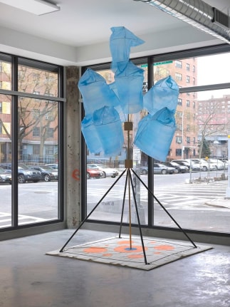 Untitled, 1997. Wood, wire, linen, acrylic paint, plastic bags,