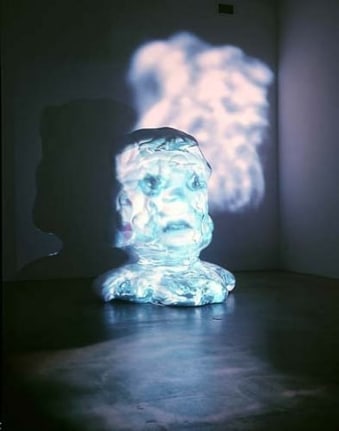 Nix, 2006. Fiberglass sculpture, Harmon Kardon HS100 5.1 sound system, Sony XGA VPL-PX41 projector, Sony VPL CX70 projector, 2 dvd players, 2 dvds, 1 master tape, 2 dvd players. 69 x 63 x 50 inches (175.3 x 160 x 127 cm). MP 461