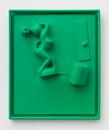 Wheat, 2018. HDPE, Wood, 23 7/8 x 20 x 4 inches (60.6 x 50.8 x 10.2 cm).