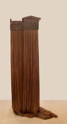 Hair House #2, 2014. Epoxy resin, synthetic hair, Plexiglas, fiberglass, welded steel, wood,
