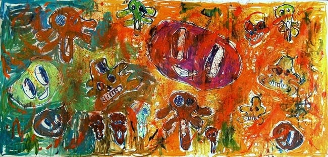 Viele Tote im Heimatland: Fanta, Sprite, H-Milch, Micky und Donald!, 2007. Oil on canvas. MP 31