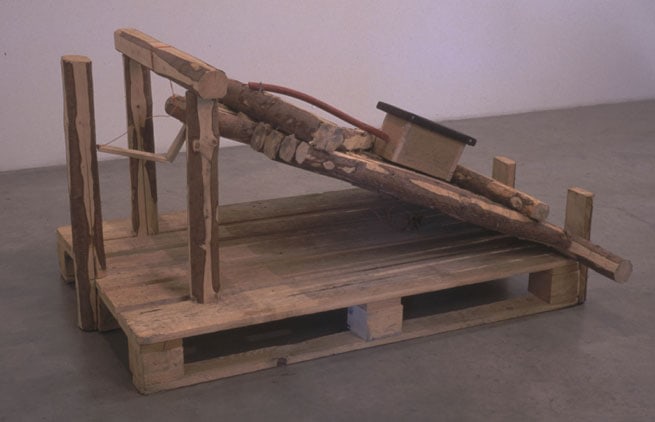 Little Vermin Trap, 1997. Wood, palette, 27-1/2 x 44-1/2 x 50 inches. MP 8