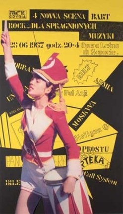 4 Nowa Scena, 2006. Acrylic and collage on canvas, 98 x 55 inches (248.9 x 139.7 cm).