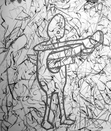 Untitled, 2003. Marker and paint pen on paper, 17 x 14 inches. MP D-345