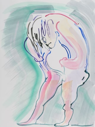 Inverted Narcissist II, 2017. Watercolor on paper mounted to dibond, 46 1/8 x 34 3/8 inches (117.2 x 87.3 cm).