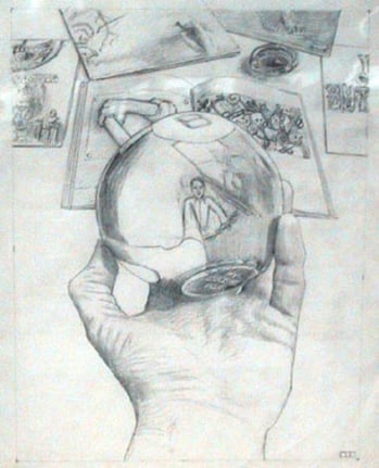 Study for Protest Poster, 1987. Pencil and colored pencil on paper, 17 x 14 inches. MP D-33