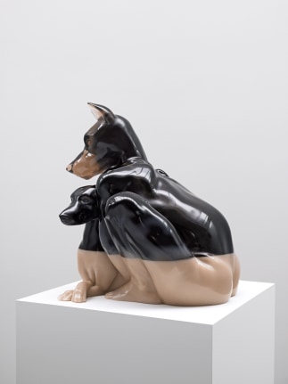 Hundemensch, 2018. Polyurethane and pigment,&nbsp;20 7/8 x 20 1/2 x 22 13/16 inches (53 x 52 x 58 cm).