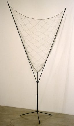 Badger Trap, 1997. Plastic, wood, metal, bait, 34 x 19-1/2 x 41 inches. MP 14