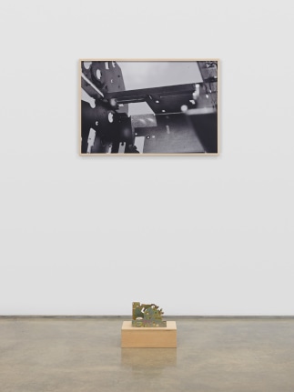 Untitled (Epson), 1987. Metal printer part, wood, dye sublimation print,