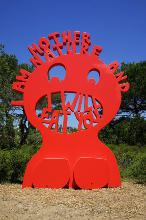 Mother Nature, 2018. Laquered aluminum, 360 x 300 x 30 cm.