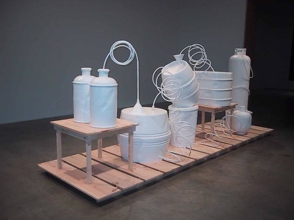 &quot;Wishful Drinking,&quot; installation view, 2001. Metro Pictures, New York.