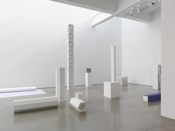 Sara VanDerBeek's exhibition Pieced Quilts, Wrapped Forms