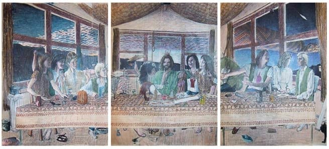 Study for Sinnorama #1, 1989/90. Color Xerox with attached Xerox, 11 1/8 x 9 inches. MP d-312