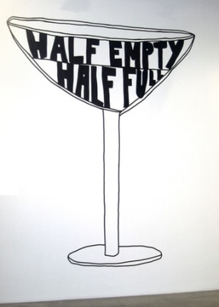 Half Empty / Half Full, 2009. Wall drawing, 147-1/2 x 119 inches (372.1 x 302.3 cm). MP 65