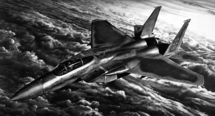 Untitled (American Jet), 2018. Charcoal on mounted paper, 65 x 120 inches (165.1 x 304.8 cm).