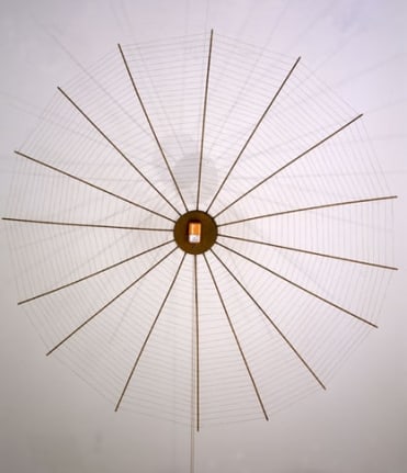 Bird Trap, 1999. Wood, metal, flashlight, 87 x 87 x 9 inches. MP 19