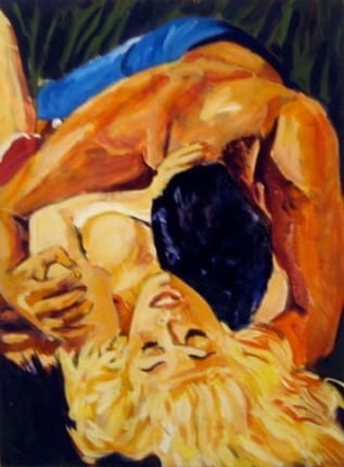 Sisters, 1982. Acrylic on canvas, 40 x 30 inches (101.6 x 76.2 cm). MP 15