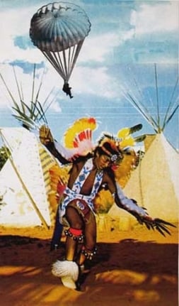 Apparition (Indian Dancer III), 2007. Archival inkjet print on watercolor paper w/watercolor and collage, 102 x 65 inches (frame) (259.1 x 165.1 cm). MP D-157
