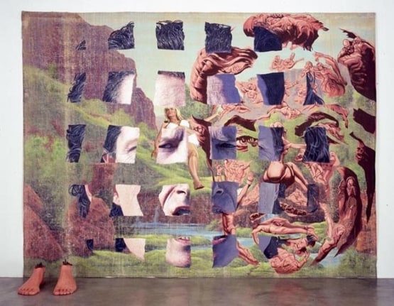 Dr. Goldfoot and His Bikini Bombs, 2007. Acrylic on muslin, 144 x 191 inches (painting)