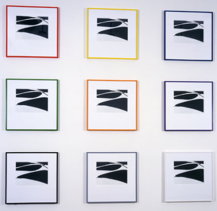 The Forest is the Best Place, 1999. Nine black and white photographs in multi-colored frames, (framed) 28 1/2 x 28 1/2 inches. Edition of 9. MP 431