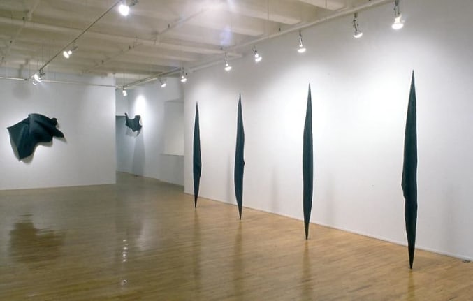&quot;Black Flags,&quot; installation view, 1990. Metro Pictures, New York.