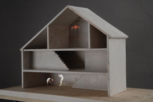 Flood or Fear with Bugs, 2009. Wood and resin and video projection (performance by Erik Aalto), 68.75 x 20-3/4 x 11.5 inches (172.1 x 48.9 x 26.7 cm). MP 584