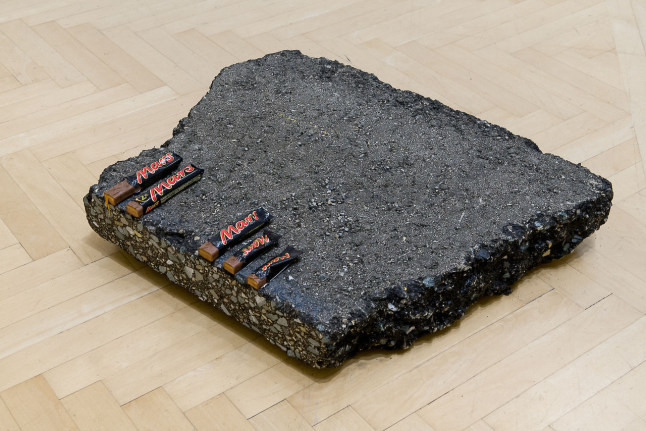 Mars, 2018. Asphalt, Mars chocolate bar, Dimensions variable.