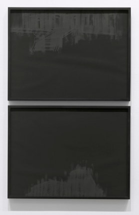 Psycho Split, 2010. Pigment and charcoal on paper, 2 panels, 19 x 25 inches (each panel) (48.3 x 63.5 cm). MP D-389