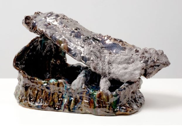 Head Artist / Archaeology 1, 2007. Ceramic, formica pedestal, sculpture: 12 x 13-1/2 inches (30.5 x 31.8 cm); pedestal: 48 x 26 x 22 inches (121.9 x 66 x 55.9 cm). MP 35