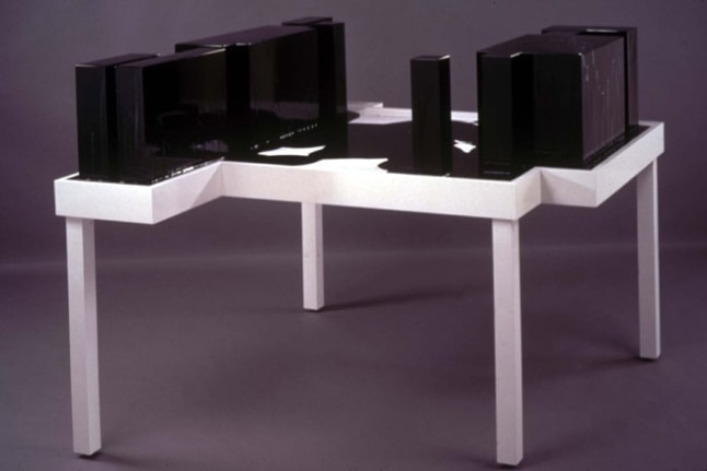 Concretized Negative Space, 2002. Wood, colored polyester resin, 45 x 63 x 55 1/2 inches. MP 02-22