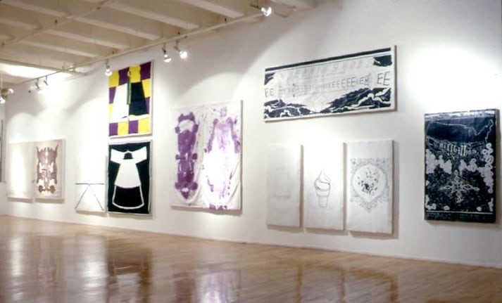&quot;Plato&#039;s Cave, Rothko&#039;s Chapel, Lincoln&#039;s Profile,&quot; installation view, 1986. Metro Pictures, New York.