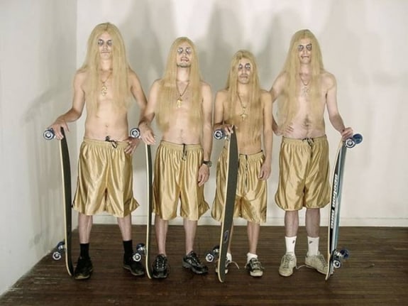 Skaters, 2001. C-print mounted on aluminum, laminated, 48 x 62 inches (122 x 155 cm). Edition of 5.