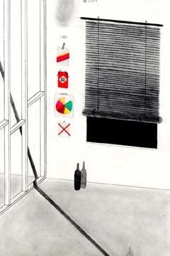 The Room at Night, 2007. Graphite and watercolor on paper, 12 x 7-3/4 inches (image) (30.5 x 15.9 cm); 19-3/4 x 14-3/4 inches (frame) (46.4 x 33.7 cm). MP D-203