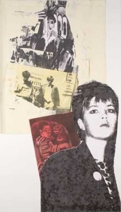 Kryzys Kirchner, 2006. Acrylic and collage on canvas, 98 x 55 inches (248.9 x 139.7 cm).