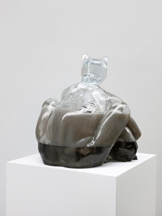 Hundemensch, 2018. Polyurethane and pigment, 20 7/8 x 20 1/2 x 22 13/16 inches (53 x 52 x 58 cm).