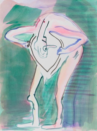 Inverted Narcissist I, 2017. Watercolor on paper mounted to dibond, 46 1/8 x 34 3/8 inches (117.2 x 87.3 cm).