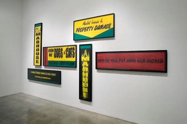 &quot;Night of the Fires,&quot; installation view, 2008. Metro Pictures, New York.
