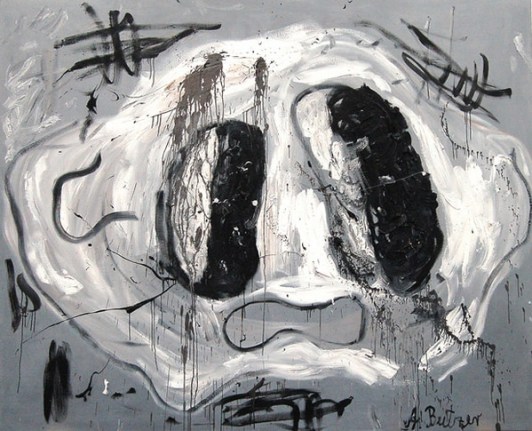 André Butzer, Untitled (F.S.), 2008. Oil on canvas, 78.74 x 98.43 inches (200 x 250 cm). MP 33