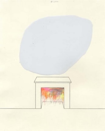 Another Mouth to Feed (in White), 2003. Graphite, enamel and colored pencil on paper, 10 1/2 x 8 inches. MP D-84
